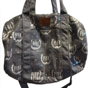 Pink Campus Duffle Gym Tote Bag Iridescent Sequins